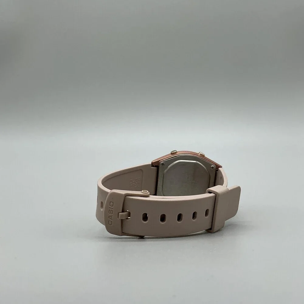 Casio W-204 Womens Watch 35mm White Digital Dial Pink Strap Backlight